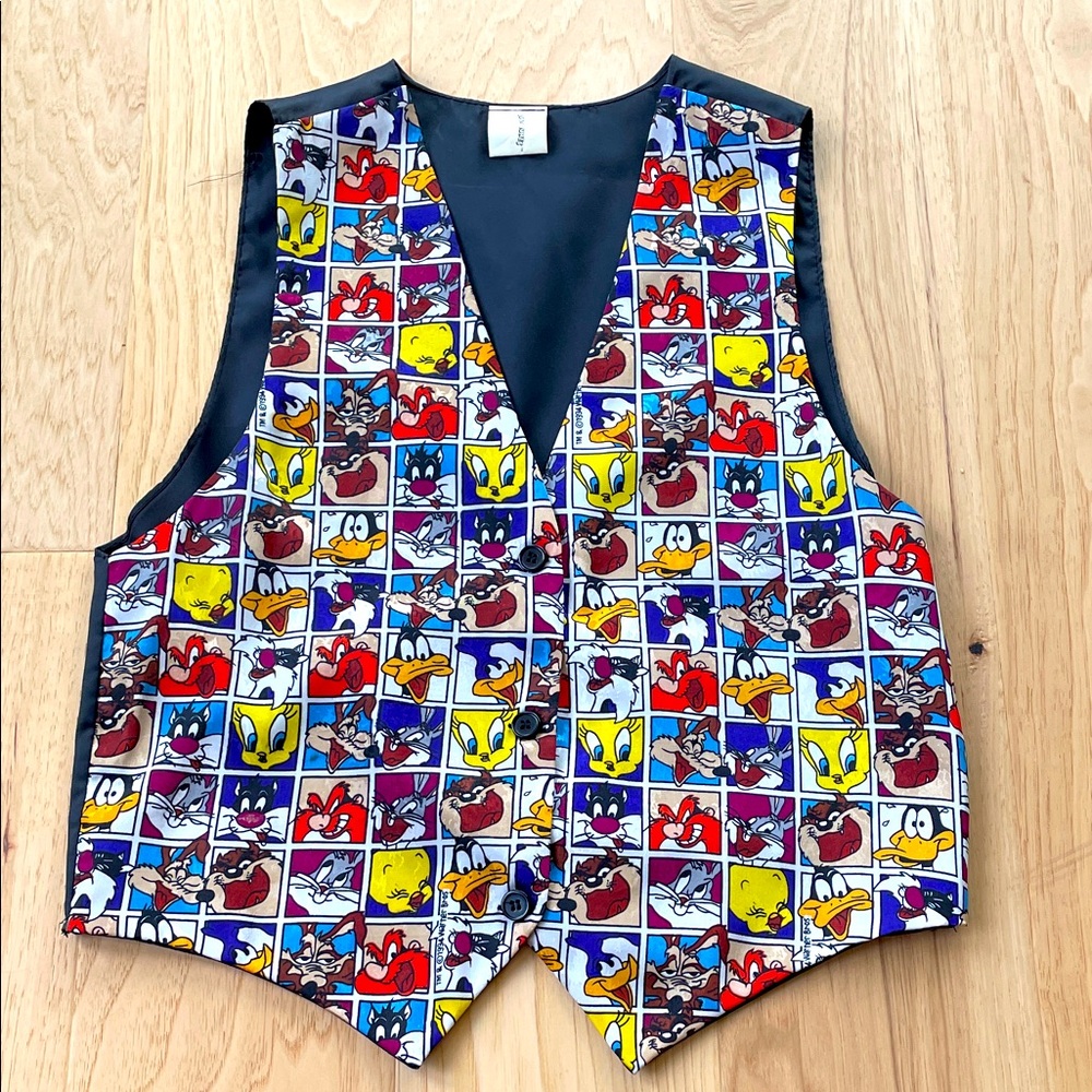 Vintage Y2K Warner Brothers Looney Tunes Button Down Women’s Vest OSFM